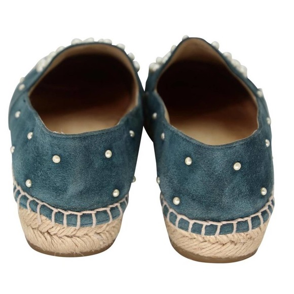 Chanel Espadrille 35 Suede and Pearl Cc Flats CC-S0207P-C019 - Picture 9 of 11